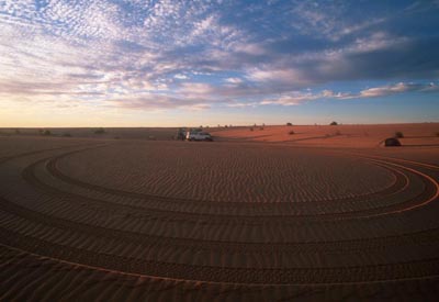 Westsahara, Mauretanien: Groe Expedition ab Sdmarokko - Gelndefahrzeug mit Spuren im Wstensand